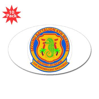 2B4M - M01 - 01 - 2nd Battalion 4th Marines - Sticker (Oval 10 pk)